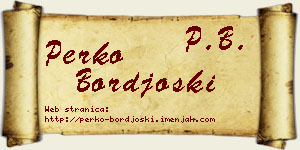 Perko Borđoški vizit kartica